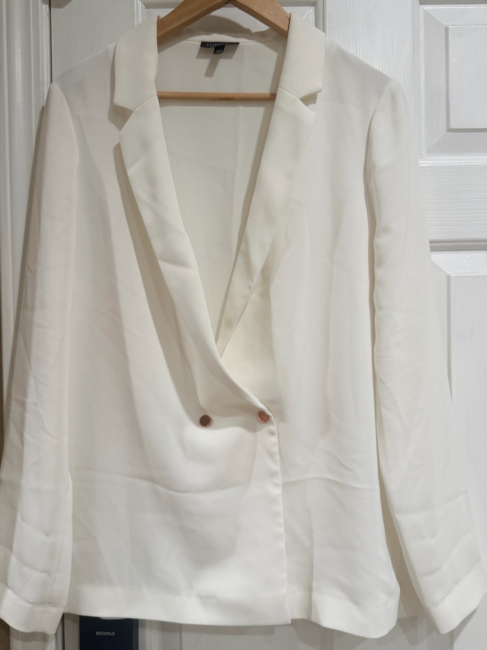 TOPSHOP Cream Double-Breasted Blazer